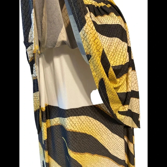 NWT Chico’s Dress Golden Zebra Bib Maxi Dress - Picture 3 of 10